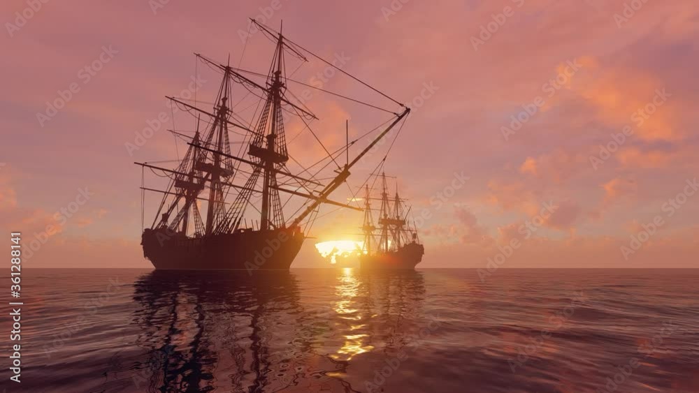 Sailing ships with the sea Sailing ships with the sea