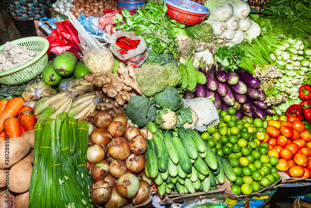 Asian food produce market Vietnam