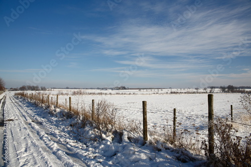 Impressive snow landscape in the country