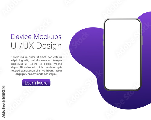 Modern realistic mockup with ui design device mockups on white background for concept design. Mockup generic device.