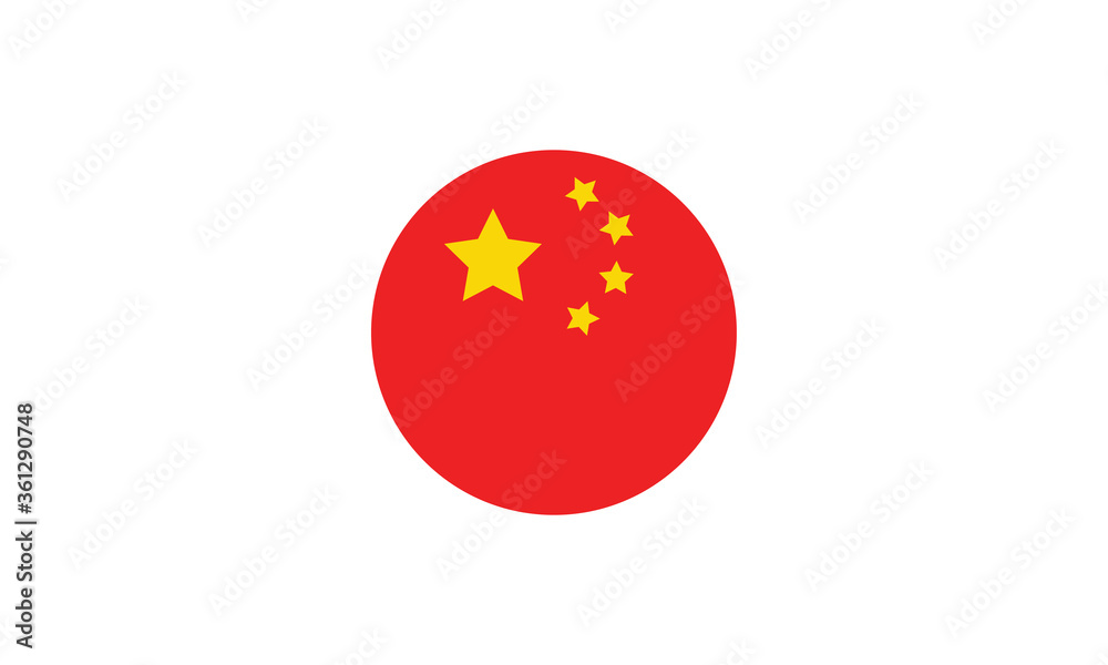 China flag circle national vector illustration