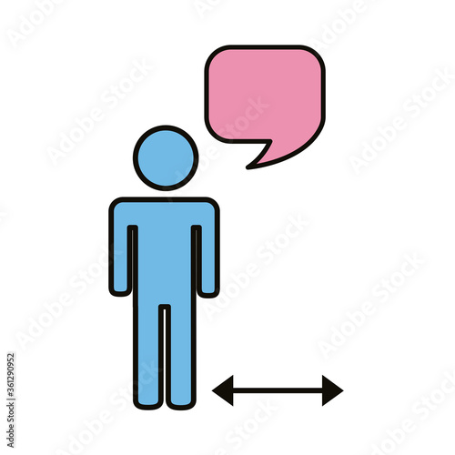 human figure with arrows distance social line and fill style