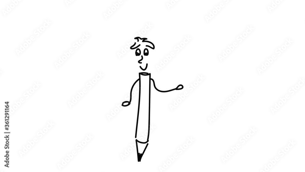 Black Hand Drawn Pencil Cartoon Character Black Hand Drawn Pencil Cartoon Character