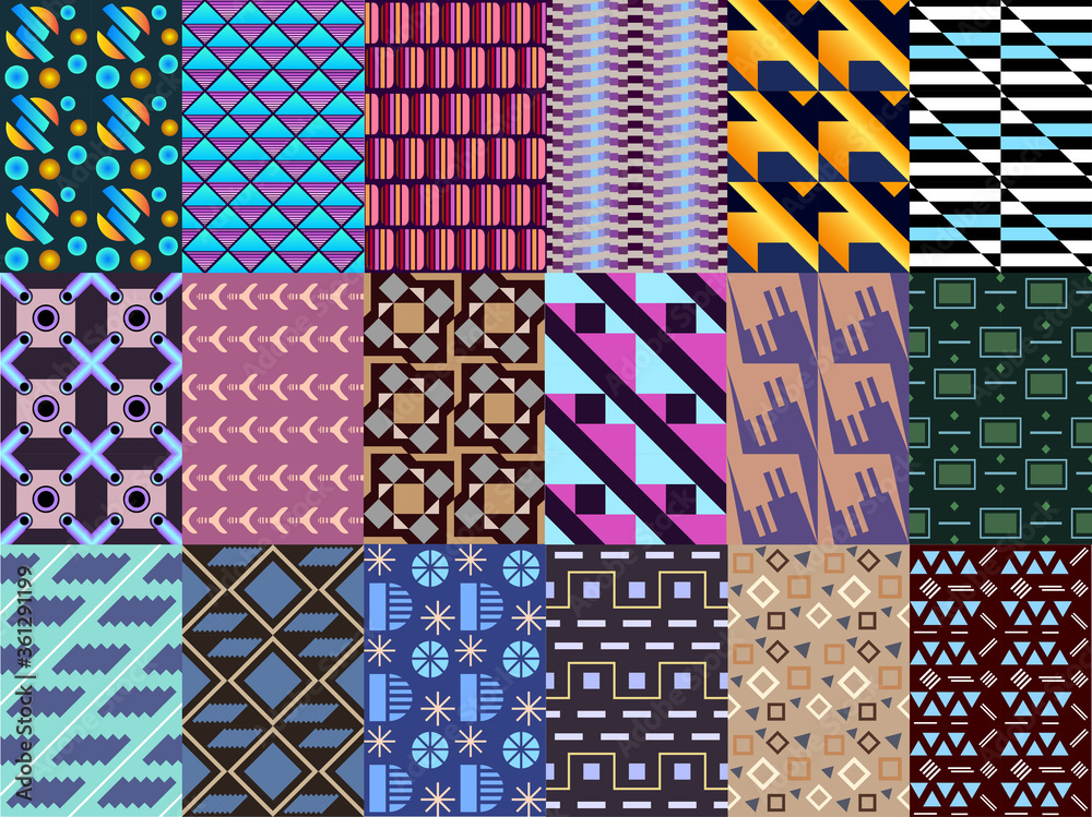 seamless geometric colored pattern collection, set of patterns with geometric shapes, for your design as wallpapers, backdrops, covers, wrapping papers seamless geometric colored pattern collection, set of patterns with geometric shapes, for your design as wallpapers, backdrops, covers, wrapping papers