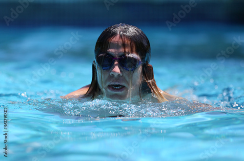 woman swimming