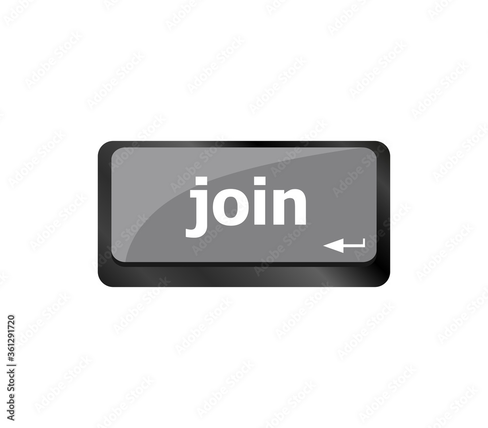 Computer keyboard key join, business concept Computer keyboard key join, business concept