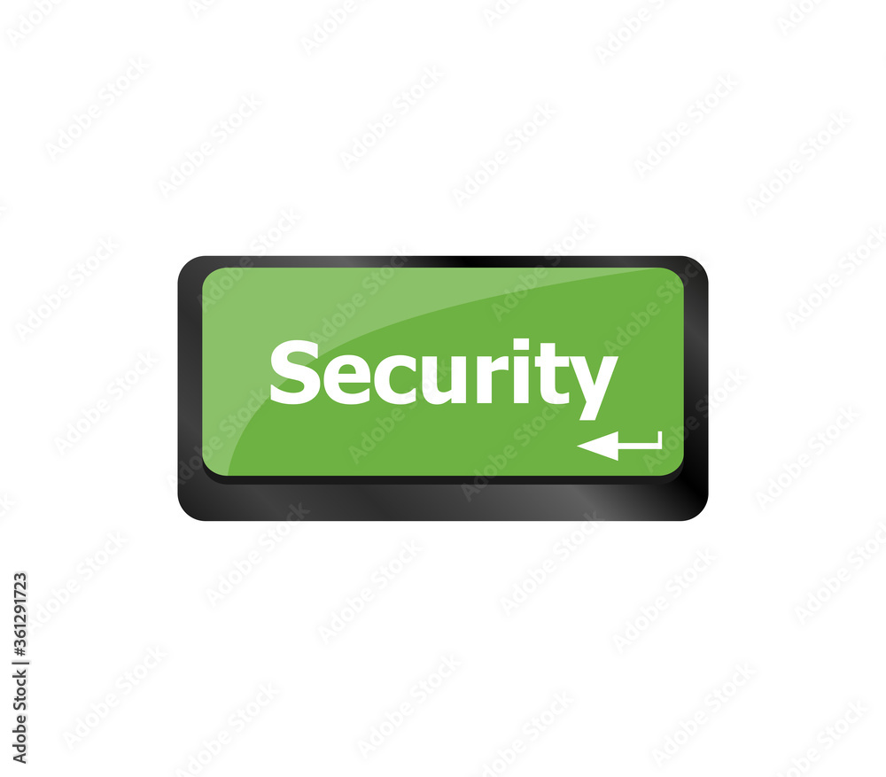 security button on the keyboard key, business concept security button on the keyboard key, business concept