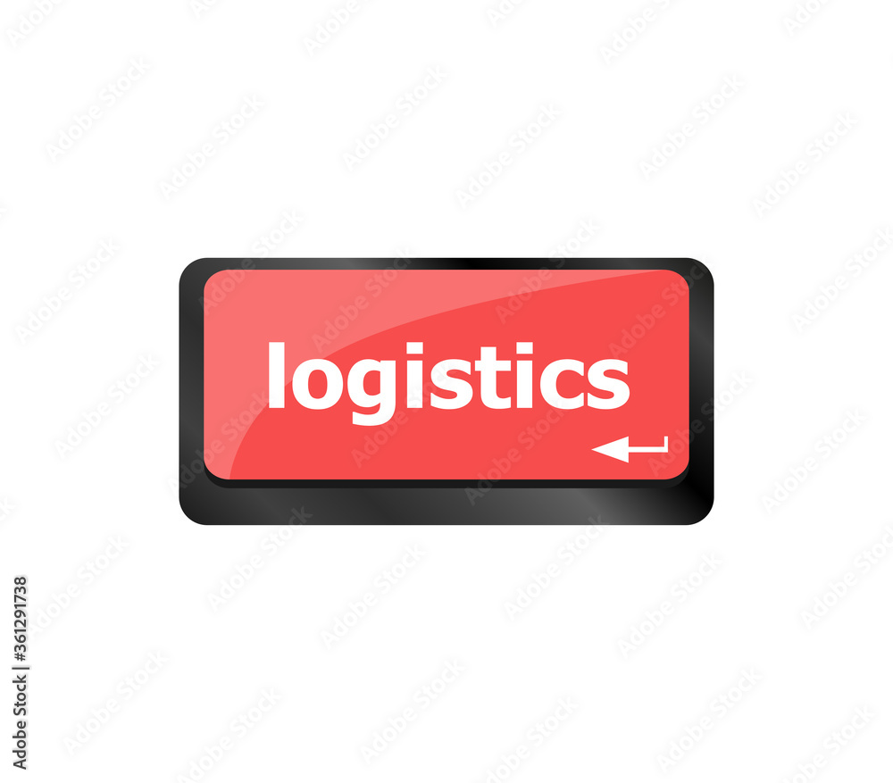 logistics words on laptop keyboard, business concept logistics words on laptop keyboard, business concept