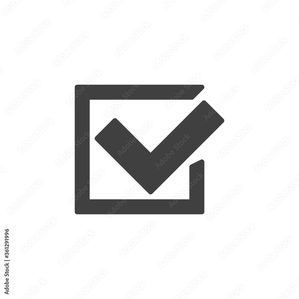 Approve, tick vector icon. Confirmation filled flat sign for mobile concept and web design. heck box with check mark glyph icon. Symbol, logo illustration. Vector graphics Approve, tick vector icon. Confirmation filled flat sign for mobile concept and web design. heck box with check mark glyph icon. Symbol, logo illustration. Vector graphics