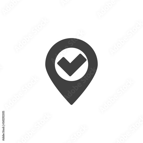 Free Download Check point vector icon. filled flat sign for mobile concept and web design. Location pin with check mark glyph icon. Symbol, logo illustration. Vector graphics - GFXLoad