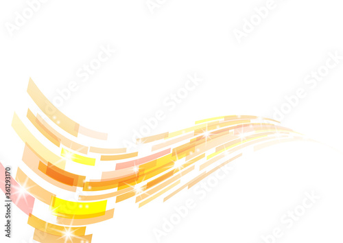 オレンジ色の幾何学模様の抽象波形背景イメージ