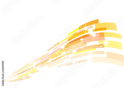 オレンジ色の幾何学模様の抽象波形背景イメージ