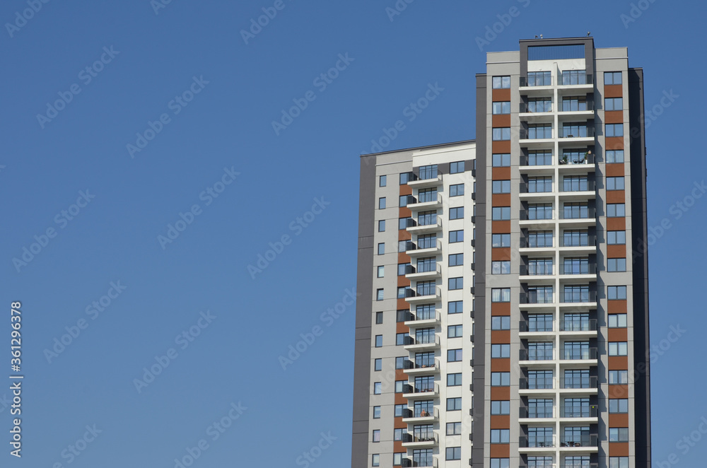 BELGRADE, SERBIA - JUNE 26, 2020: BW PARKVIEW, the building in the new Belgrade neighborhood Belgrade Waterfront, made by the Eagle Hill Company.