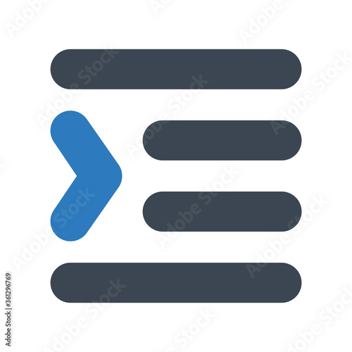 decrease paragraph icon - vector illustration . indent, text, format, typography, font, icons . 
