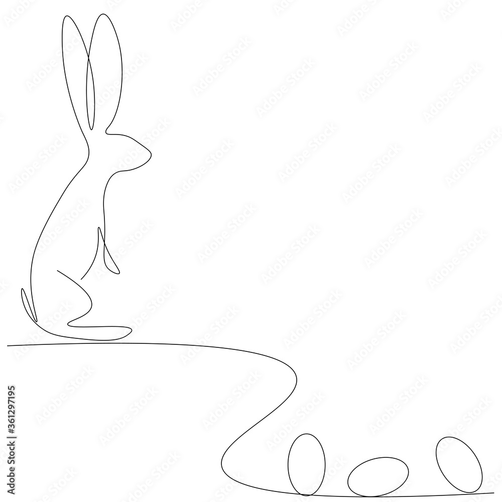 Easter bunny with eggs vector illustration Easter bunny with eggs vector illustration