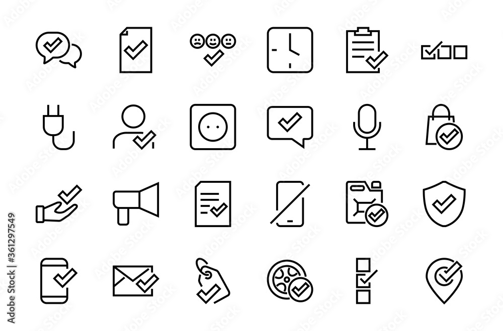 A simple set of claim related vector line icons. Contains icons such as security guarantee, received document, read message, verification, quality and much more. Editable Bar. 480x480 A simple set of claim related vector line icons. Contains icons such as security guarantee, received document, read message, verification, quality and much more. Editable Bar. 480x480