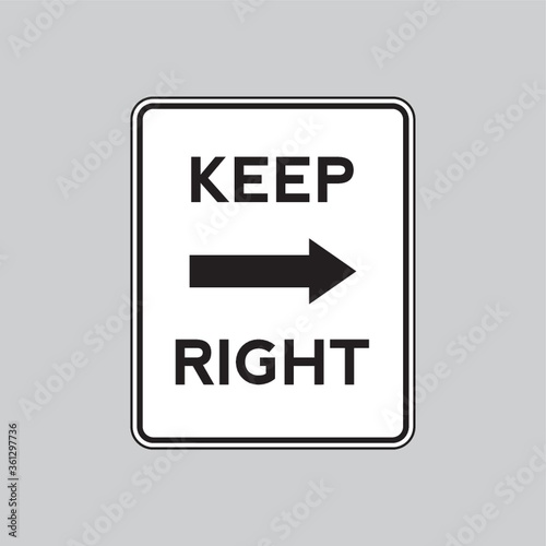 Keep right road sign