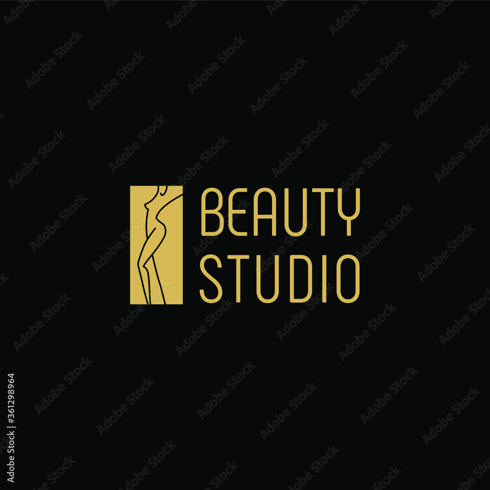 vector logo beauty salon female silhouette