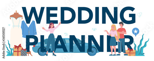 Wedding planner typographic header concept. Professional organizer