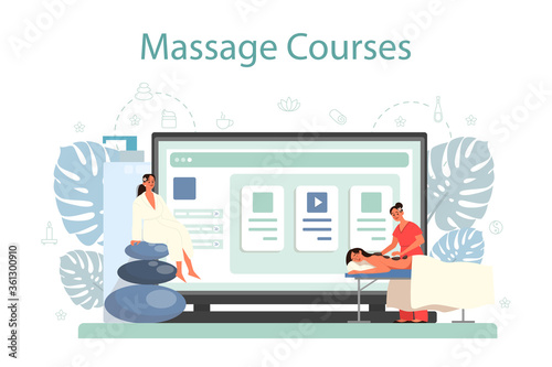 Massage and masseur online service or platform. Spa procedure