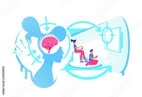 Visual perception of information flat concept vector illustration