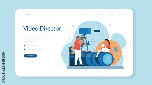 Video production or videographer web banner or landing page