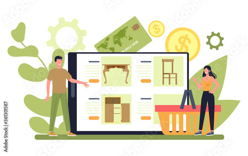 Wooden furniture maker or designer online service or platform.