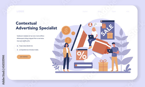 Contextual advertsing and targeting web banner or landing page.