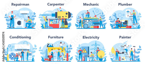 Household and renovation profession set. Home Master. Repairman,