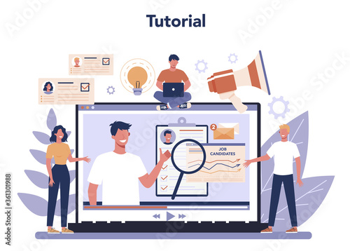 Human resources online service or platform. Idea of recruitment