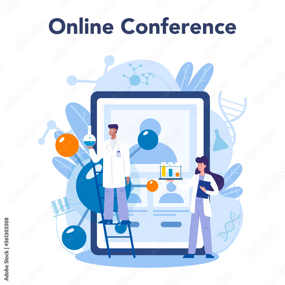 Biology science online service or platform. Scientist make Biology science online service or platform. Scientist make