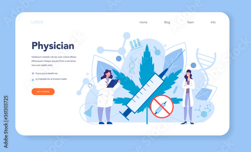 Narcologist web banner or landing page. Professional medical