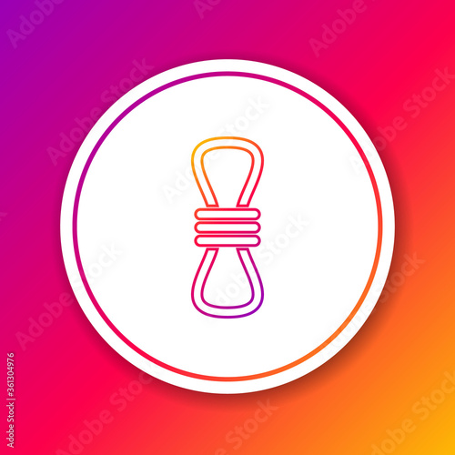 Color line Climber rope icon isolated on color background. Extreme sport. Sport equipment. Circle white button. Vector Illustration.