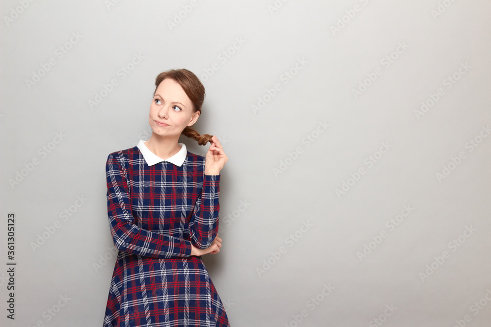 Portrait of thoughtful girl being deep in thoughts or being bored Portrait of thoughtful girl being deep in thoughts or being bored