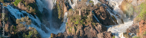Stitched panorama of part of the Epupa waterfalls
