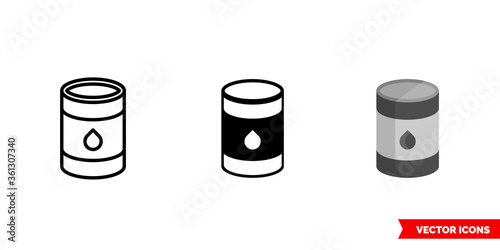 Fuel icon of 3 types. Isolated vector sign symbol.