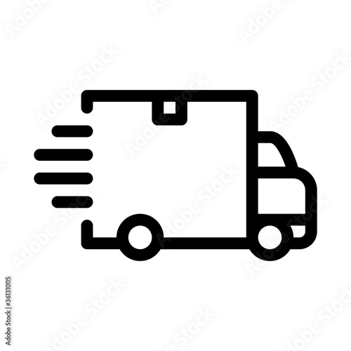 webshop delivery icon vector. webshop delivery sign. isolated contour symbol illustration
