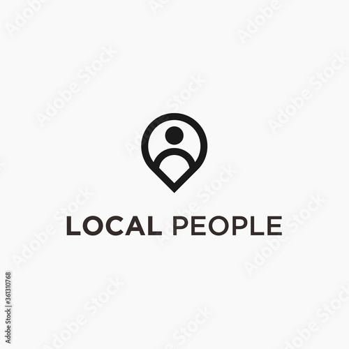 person pin logo. local logo