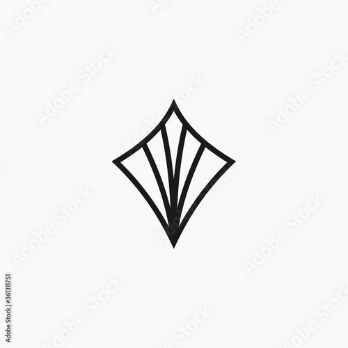 kite logo design vector silhouette illustration