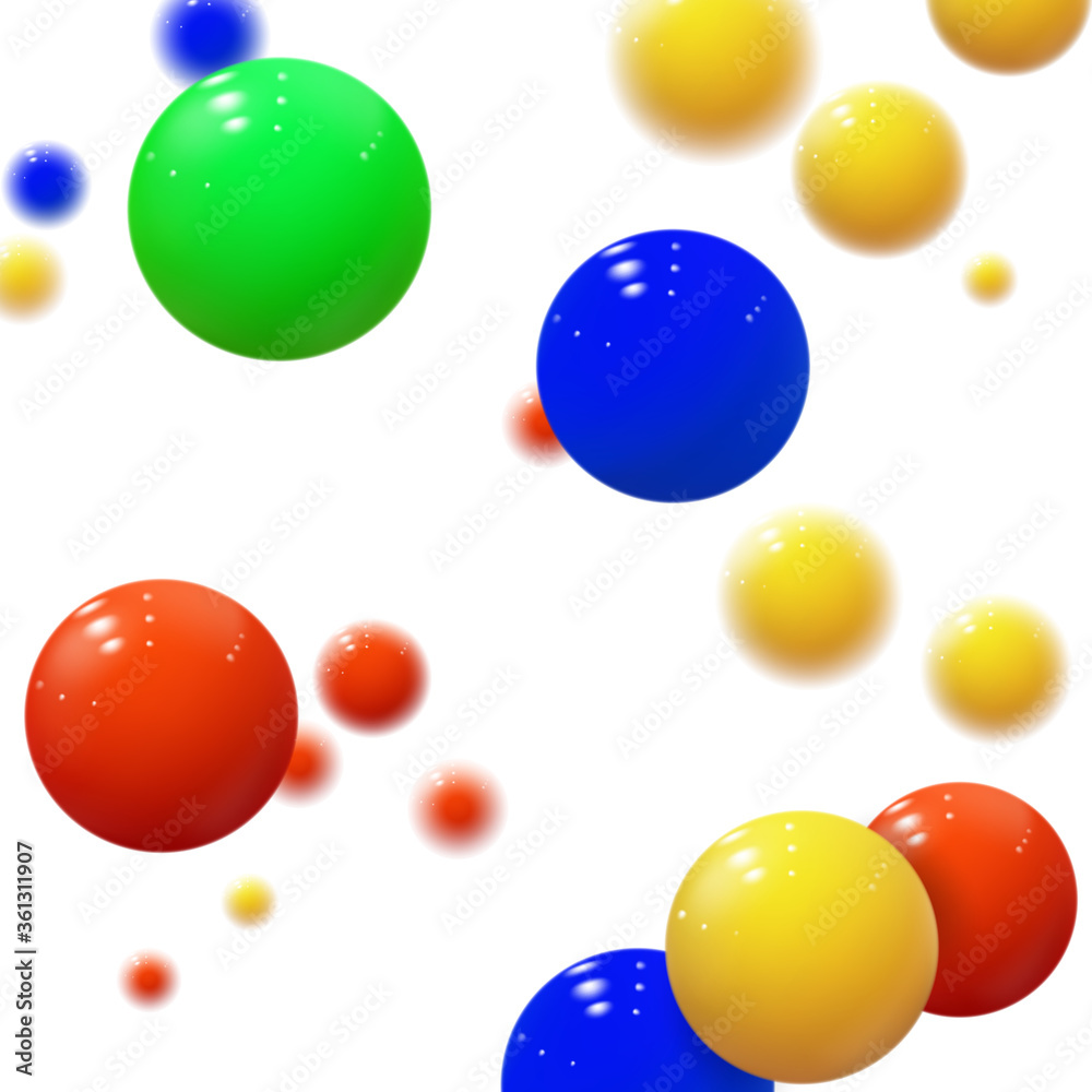 Soft spheres. Plastic bubbles. Glossy balls Soft spheres. Plastic bubbles. Glossy balls