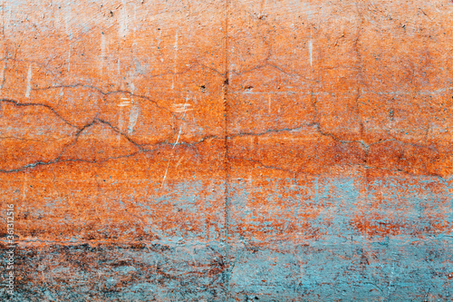 Grunge orange concrete wall surface as background