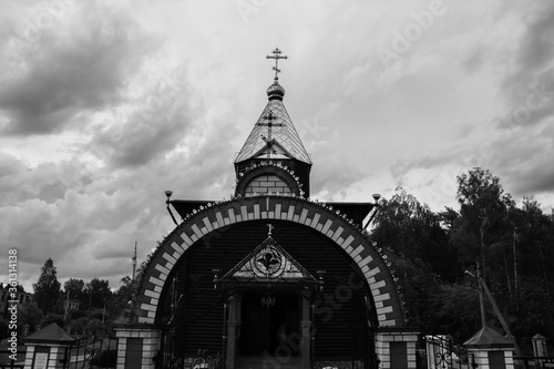 photo of the Russian wooden Orthodox Church