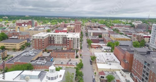 Drone Flight Along Downtown Strip photo