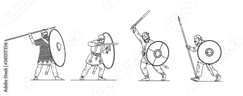 Φωτογραφία Battle between Roman soldiers and Germanic warriors