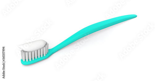 toothbrush toothpaste care hygiene brush dental clean 3D