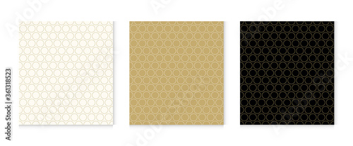 Background pattern seamless geometric circle line abstract gold luxury color vector. Christmas background.