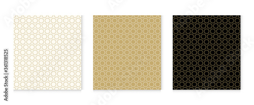 Background pattern seamless geometric circle double line abstract gold luxury color vector. Christmas background.