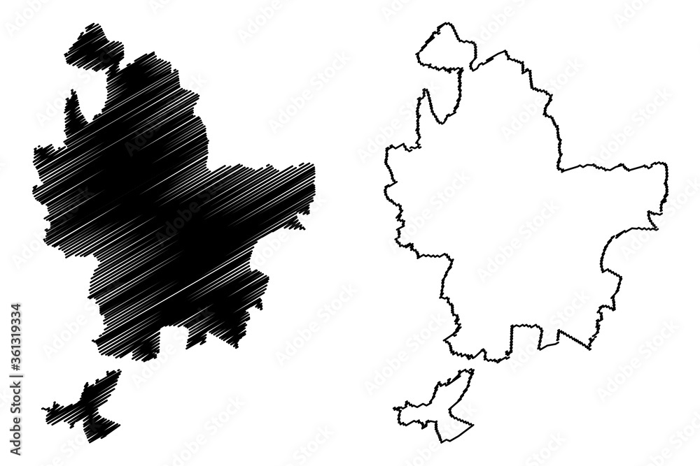 Lyon Metropolis Department (France, French Republic, Auvergne-Rhone-Alpes region, ARA) map vector illustration, scribble sketch Grand Lyon map