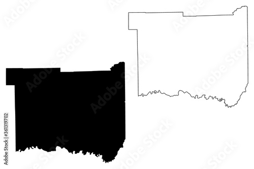 Jackson County, Indiana (U.S. county, United States of America, USA, U.S., US) map vector illustration, scribble sketch Jackson map photo