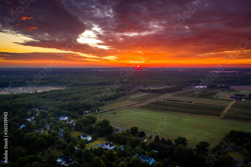 Wallpaper Mural Aerial Sunrise in Plainsboro Princeton New Jersey Torontodigital.ca
